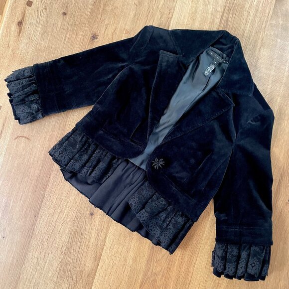 Robert Rodriguez Jackets & Blazers - Robert Rodriguez Velvet Victorian Lace Sleeve Cropped Jacket